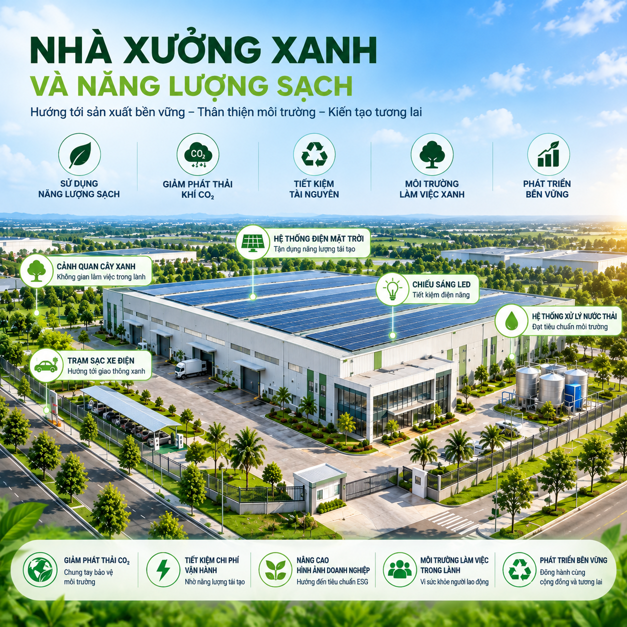 Xu Hướng Nhà xưởng Xanh và Năng lượng sạch
